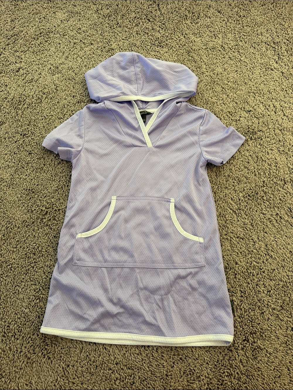 Eddie Bauer Kids Lilac Hooded cover-up with White Trim